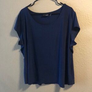 Attitudes By Renee Navy Blue Short Sleeved Top in Size 2Xp